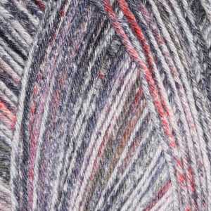 Lungauer Sockenwolle 6fach 568 Grau-Wei-Rot