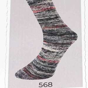 Lungauer Sockenwolle 6fach 568 Grau-Wei-Rot