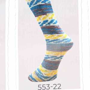 Mally Socks 553/22 - Blau-Gelb-Braun