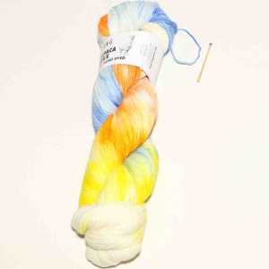 Alpaca Soxx 4-fach hand dyed Gelb-Orange-Blau