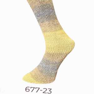 Lungauer Sockenwolle 8fach 677-23 Gelb-Beige-Grau