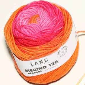 Merino 120 Dgrad Rosa-Orange-Rot