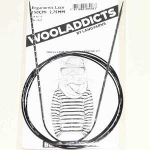Stricknadeln addiNovel Nr. 2.75 mit Seil 150cm - Black Edition Wooladdicts
