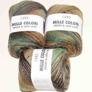 Mille Colori Socks & Lace Luxe Braun-Petrol-Trkis