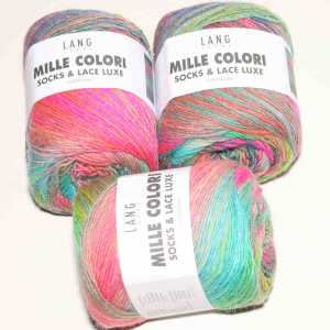 Mille Colori Socks & Lace Luxe Pink-Grün-Violett
