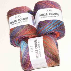 Mille Colori Socks & Lace Luxe Blau-Violett-Braun