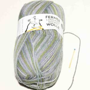 Lungauer Sockenwolle 6fach 660-23 Grau-Grn