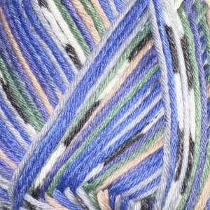 Lungauer Sockenwolle 8fach 685-23 Blau-Salbei-Beige