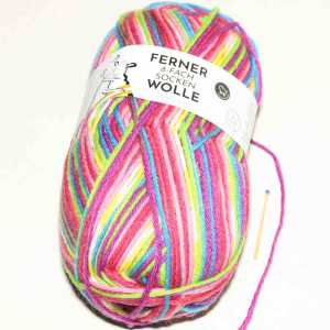 Lungauer Sockenwolle 8fach 680-23 Pink-Gelb-Grn
